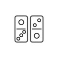 Two dominoes line icon