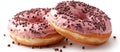Two Donuts With Pink Frosting and Chocolate Sprinkles Royalty Free Stock Photo