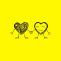 Two doodle hearts Royalty Free Stock Photo