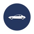 two-door car icon in badge style. One of cars collection icon can be used for UI, UX