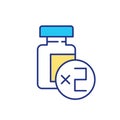 Two dose vaccination RGB color icon