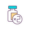 Two-dose vaccination RGB color icon