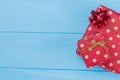 Two dotted red gift boxes. Royalty Free Stock Photo