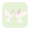 Two doves cartoon icon Royalty Free Stock Photo
