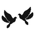 Two doves simple icon Royalty Free Stock Photo