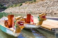 Two dragon boats with heads Royalty Free Stock Photo