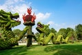 Two dragons frolicking with a pearl Royalty Free Stock Photo