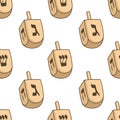 Two Dreidel Hanukkah Seamless Pattern Royalty Free Stock Photo