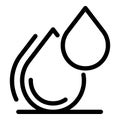 Two drops icon, outline style Royalty Free Stock Photo
