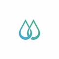 Two Drops Water Logo Vector Illustration Royalty Free Stock Photo