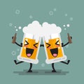 Two drunk beer glasses character Royalty Free Stock Photo