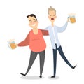 Two drunk friends. Royalty Free Stock Photo