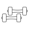 Two dumbbells icon, outline style