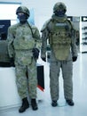 Two dummy in tactical clothing at the exhibition.