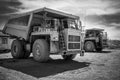 Two dumpers black and white Royalty Free Stock Photo