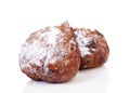 Two Dutch donut also known as oliebol, traditional New Year's ev