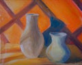 Orange still life with two jugs