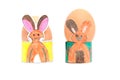Two easter egg holders made by children