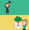 Two educational banners with space for text. Royalty Free Stock Photo