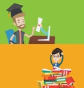 Two educational banners with space for text. Royalty Free Stock Photo