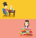Two educational banners with space for text. Royalty Free Stock Photo