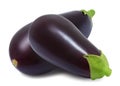 Two eggplant isolated on a white background. Royalty Free Stock Photo