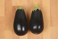 Two eggplants Royalty Free Stock Photo
