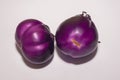 Two eggplants on a white background. Royalty Free Stock Photo