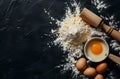 Two Eggs in a Bowl on Black Surface