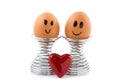 Two eggs in egg holder in love