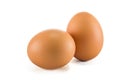 Two eggs are isolated on a white background. Royalty Free Stock Photo