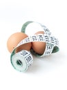 Two Eggs with Measuring Tape