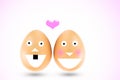 Two eggs are representative of boy and girl in love mood Royalty Free Stock Photo