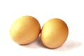 Two eggs on white background, isolated Royalty Free Stock Photo