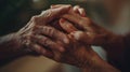 The elderly holding hands.AI generated image Royalty Free Stock Photo