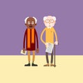 Two elderly man - african-american and white european person