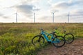 Two electric bikes in nature