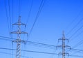 Two electricity pylons Royalty Free Stock Photo