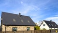 Elegant dutch style houses in a Polish suburban area of Darlowo town