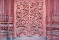 Two elephant under a tree of life. Bas-relief on the wall of an ancient temple Royalty Free Stock Photo