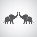 Two elephants silhouettes Royalty Free Stock Photo