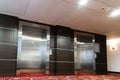 Two elevators with metal doors in hotel
