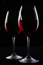 Two ellegant glasses fith wine Royalty Free Stock Photo