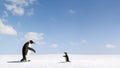Two Emperor Penguins on snow Royalty Free Stock Photo