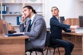 Two employees working in the office Royalty Free Stock Photo