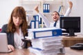 Two employees working in the office Royalty Free Stock Photo