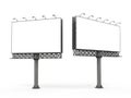Two empty advertising billboards standing side by side Royalty Free Stock Photo