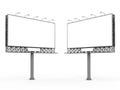 Two empty billboard structures alongside a road Royalty Free Stock Photo