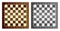 Two empty chess board. Concept of graphic vector illustration. Art design checkered, checkerboard or chessboard Royalty Free Stock Photo