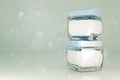 Two empty cream jars Royalty Free Stock Photo